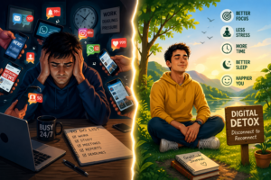 Overwhelmed by technology vs peace of nature